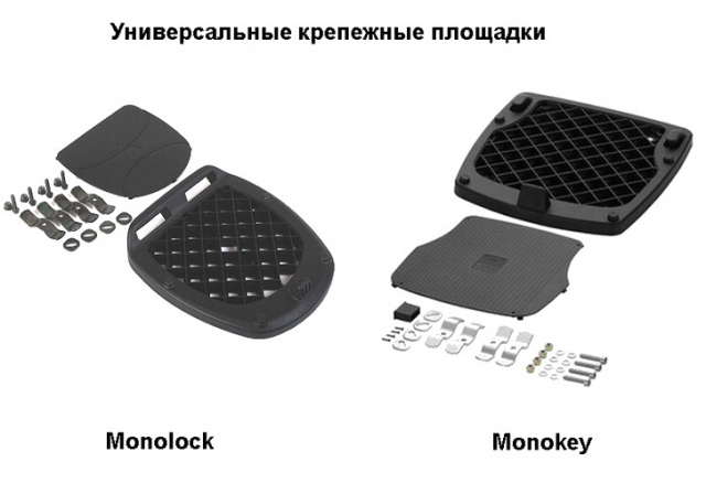Системы универсальных креплений GIVI Monolock и Monokey