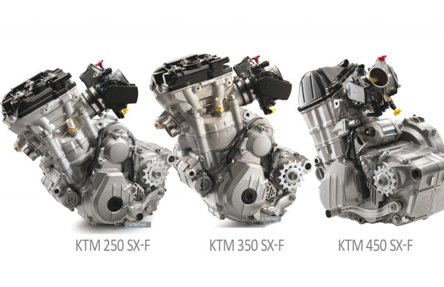 2016 KTM 250 SX-F, KTM 350 SX-F & KTM 450 SX-F - двигатели