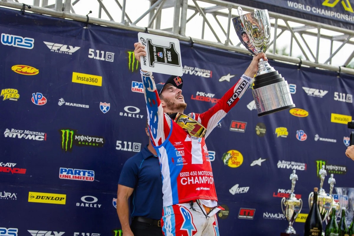 Хантер Лоуренс стал чемпионом AMA Pro Motocross 450MX 2026 года Хантер Лоуренс стал чемпионом AMA Pro Motocross 450MX 2026 года