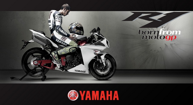 Рекламе, позиционирующей Yamaha R1, как готовый к гонкам и вышедший родом из MotoGP - уже 5 лет!