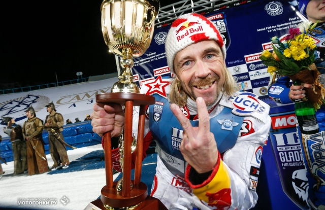 Франц Цорн взошел на подиум в FIM Ice Speedway Gladiators 2015 в Алматы - впервые за долгие годы
