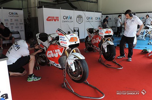 Красный гараж Джека Миллера в LCR Honda на тестах MotoGP в Сепанге