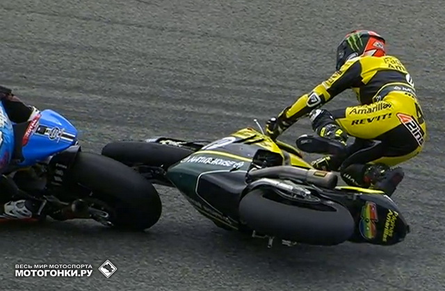 Типичный инцидент в последнем повороте Гран-При Испании!