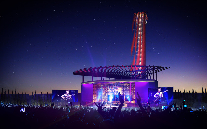 Austin360 Amphitheatre - огромный концертный зал под открытым небом, расположенный внутри кольца Circuit of the Americas