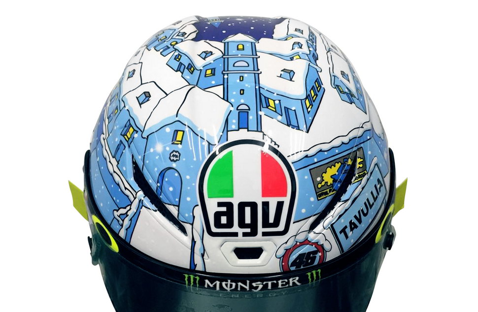 Специальный зимний шлем Валентино Росси AGV Pista GR R - заснеженная Тавулья