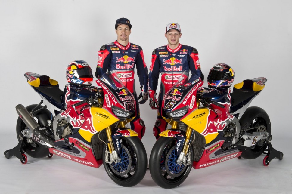 Никки Хейден и Штефан Брадль в новых цветах Red Bull Honda World Superbike