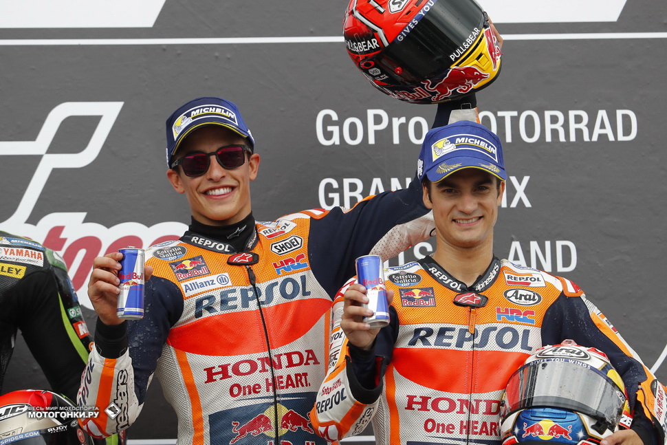 Марк Маркес и Дани Педроса снова вдвоем на подиуме MotoGP - после Гран-При Германии