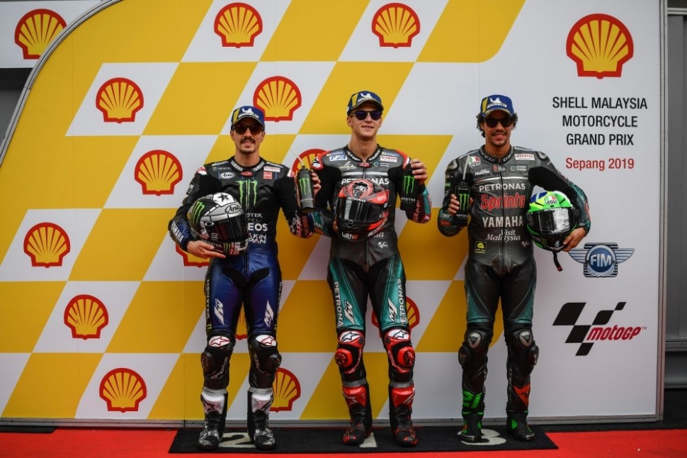 Трио фаворитов Yamaha будущего на одном фото: квалификация Гран-При Малайзии 2019