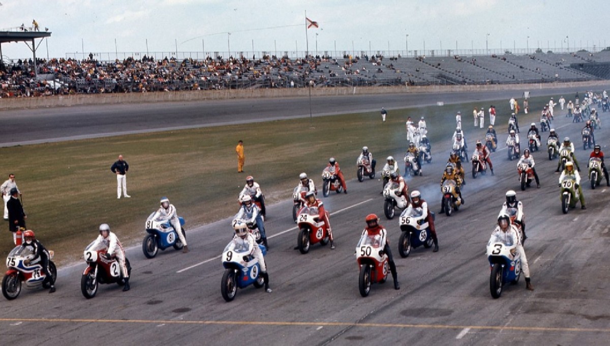 Так выглядел старт Daytona 200 полвека назад, в 1970 году