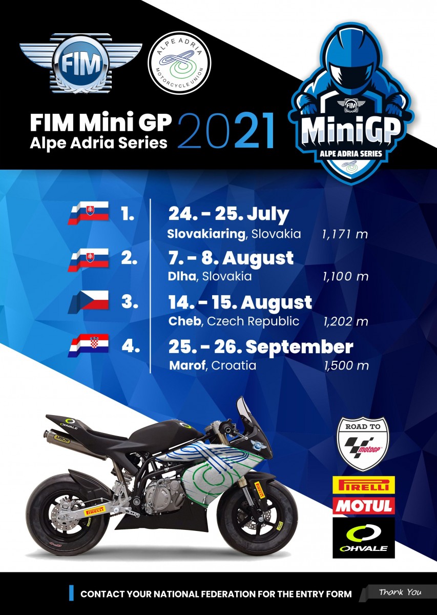 Календарь FIM MiniGP Alpe Adria Series 2021