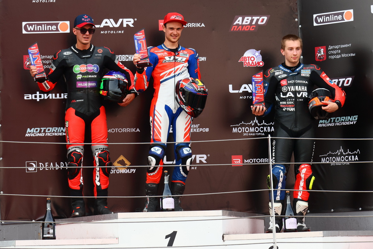 Подиум 2 этапа Чемпионата России LAVR MOTORING Superbike 2023