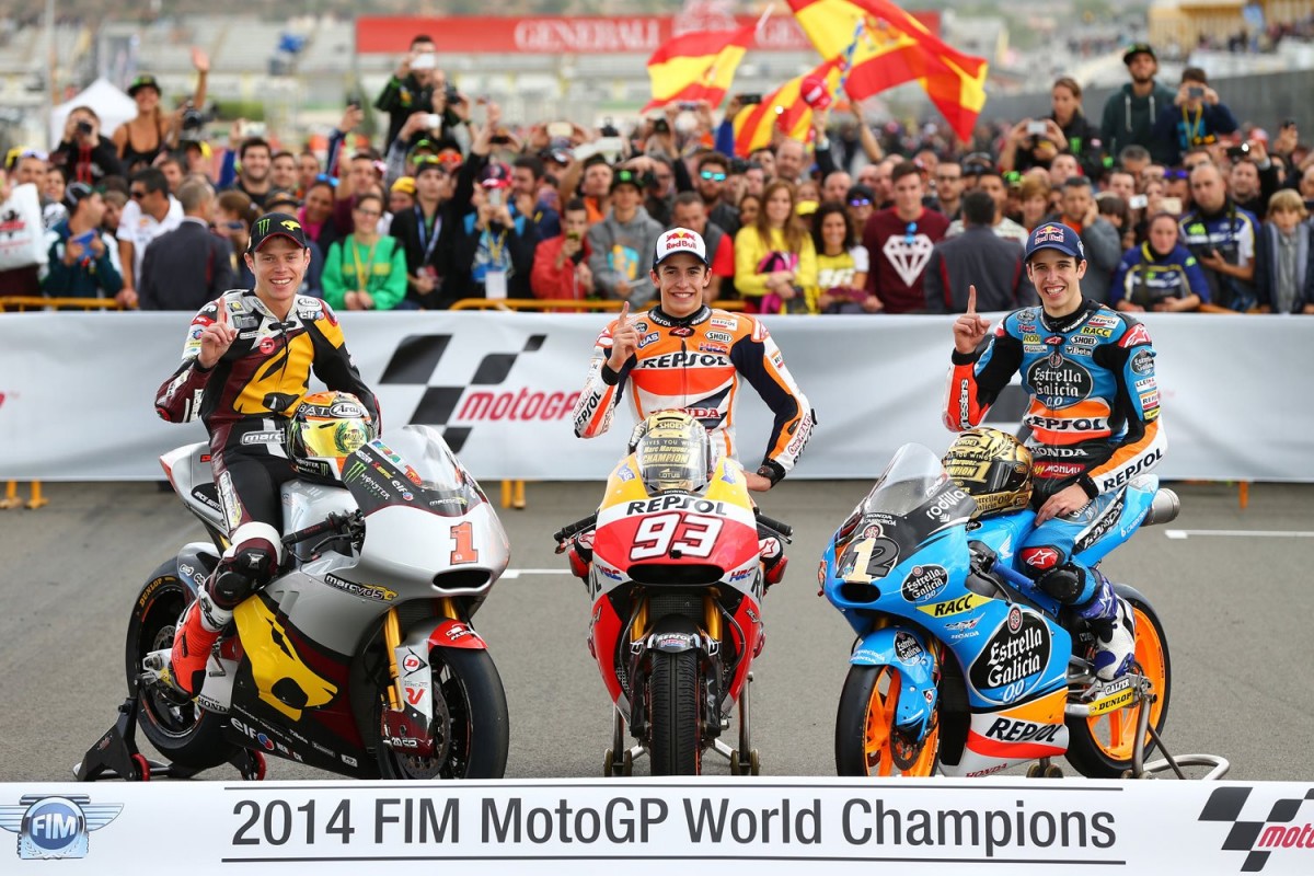 Братья Маркесы - чемпионы MotoGP и Moto3 в 2014 году