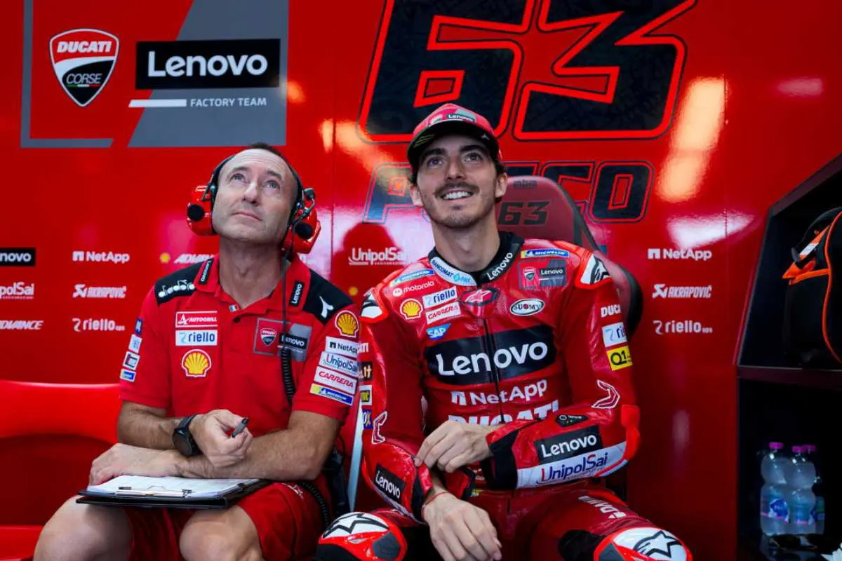Франческо Баньяя и его шеф Кристиан Габаррини, Ducati Lenovo Team