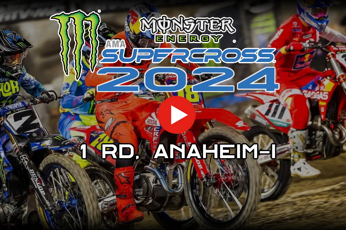 Смотрите повтор гонки AMA Supercross 2024 450SX Anaheim-1