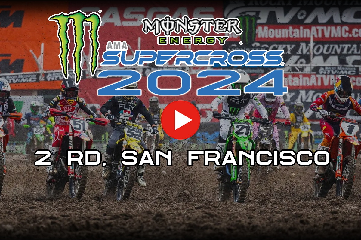 Смотрите повтор 2024 AMA Supercross 450SX Main Event в Сан-Франциско