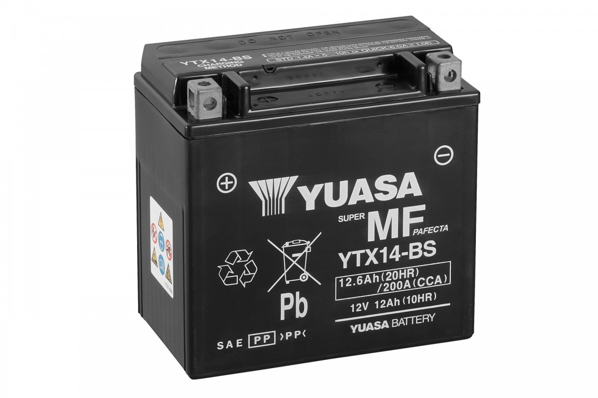Гелевая батарея Yuasa YTX14-BS стала своеобразным стандартом качества среди мотоаккумуляторов