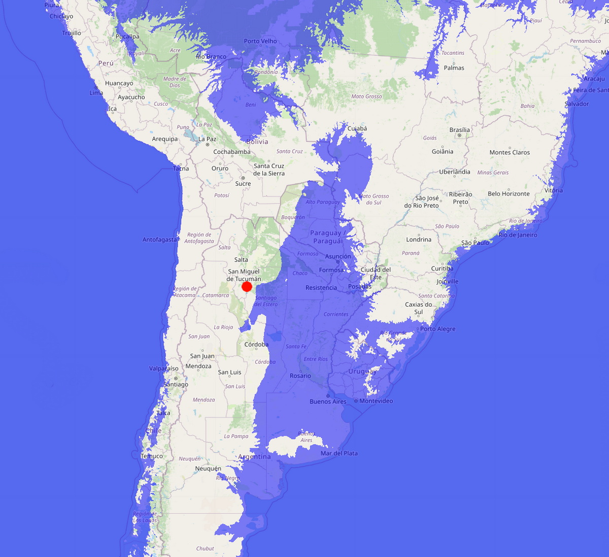 Карта наводнение в Аргентине на 13.03.2025 Карта наводнение в Аргентине на 13.03.2025
