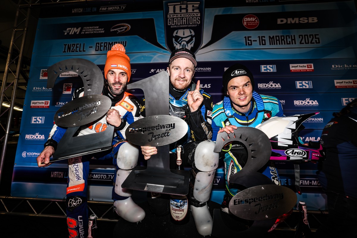 Подиум 1 этапа FIM Ice Speedway Gladiators 2025 Подиум 1 этапа FIM Ice Speedway Gladiators 2025
