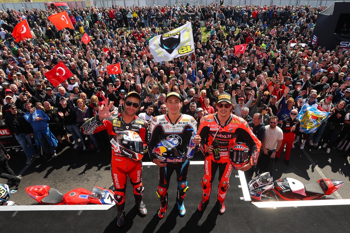 Подиум субботней гонки CzechWorldSBK Подиум субботней гонки CzechWorldSBK