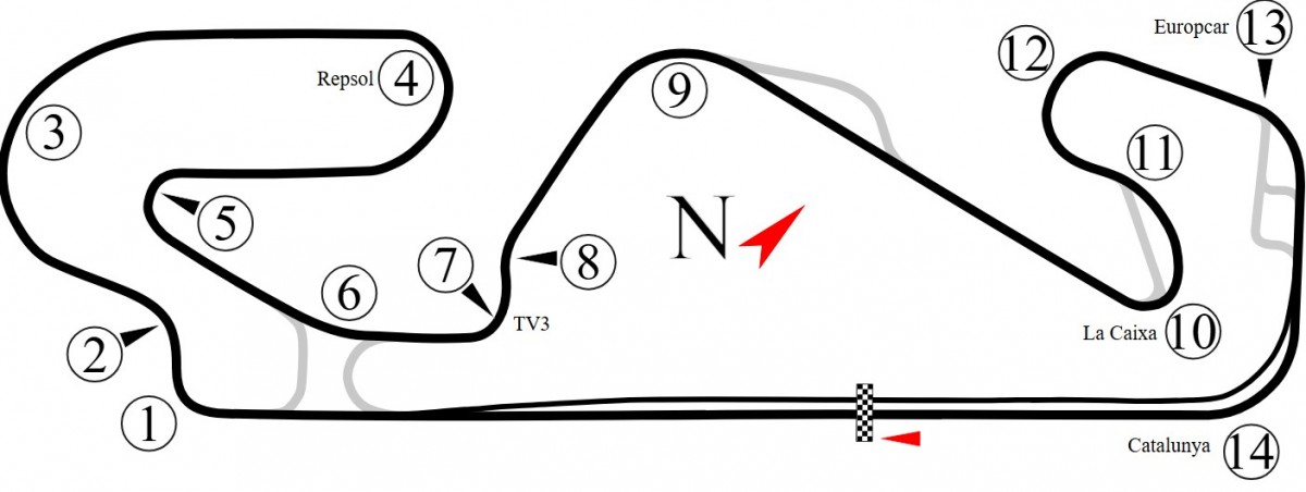 Актуальная схема Circuit de Barcelona-Catalunya Актуальная схема Circuit de Barcelona-Catalunya