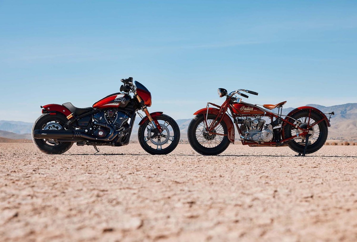 Indian Scout: современный и исторический мотоциклы на одном фото Indian Scout: современный и исторический мотоциклы на одном фото