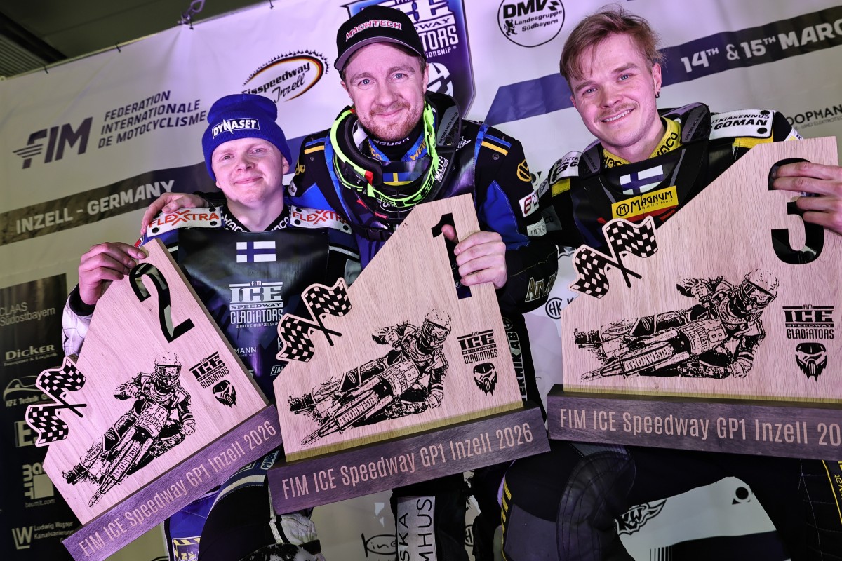Подиум 1 этапа ЛЧМ-2026 в Инцелле - FIM Ice Speedway Championship Подиум 1 этапа ЛЧМ-2026 в Инцелле - FIM Ice Speedway Championship