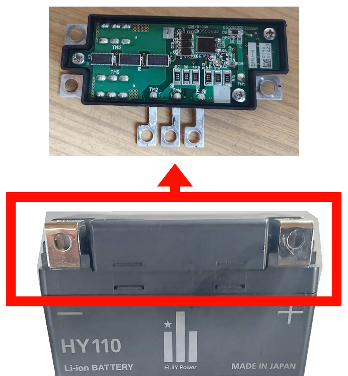 Плата BMS оригинальной АКБ Honda Africa Twin типа HY-110 Плата BMS оригинальной АКБ Honda Africa Twin типа HY-110