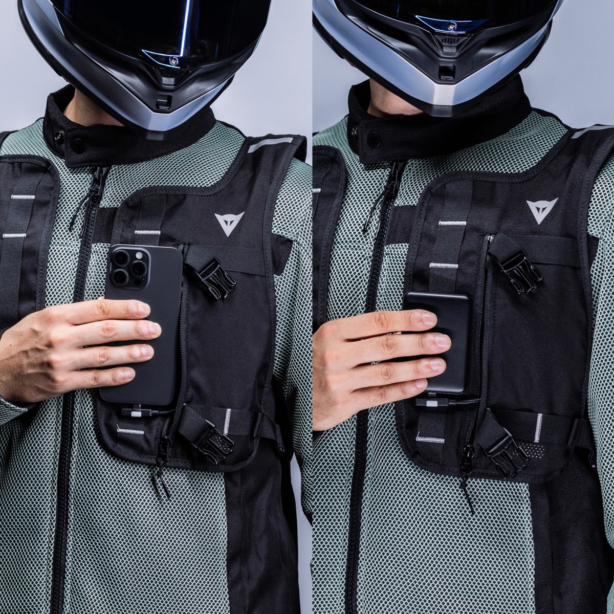 Dainese Smart Go можно подключить к любому источнику питания, даже к смартфону Dainese Smart Go можно подключить к любому источнику питания, даже к смартфону