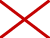 Белый флаг с красными диагональными полосами