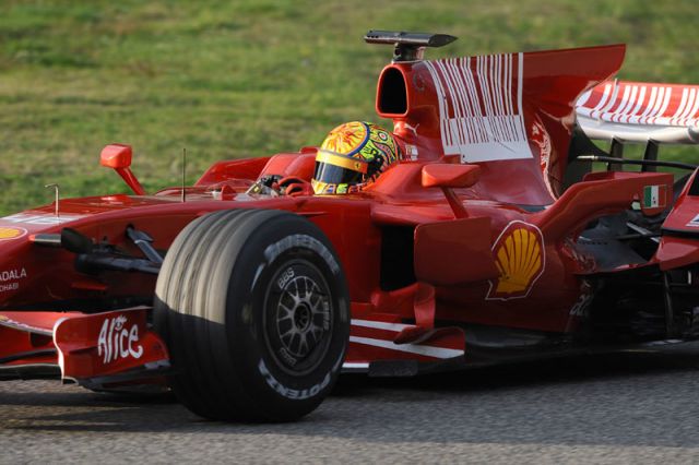 Valentino Rossi in Ferrari F2008 at Mugello F1 tests