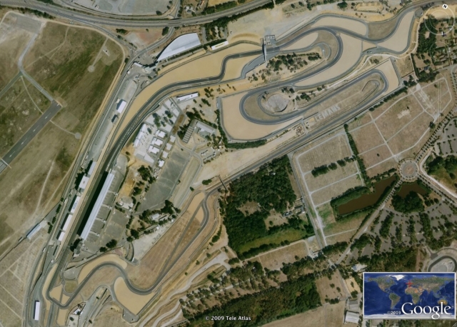 Bugatti Circuit с высоты 4000 км