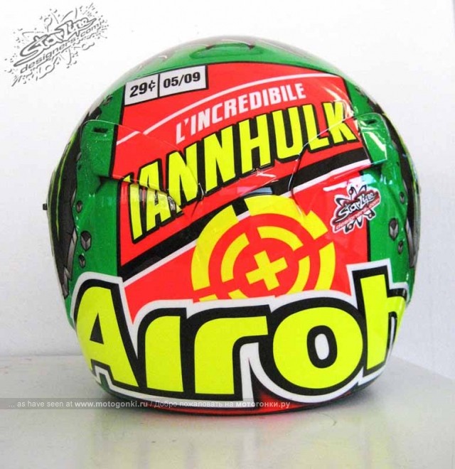 Incredible Hulk helmet for Iannone