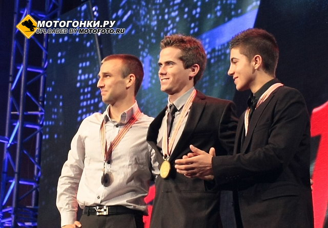 Слева-направо: Зарко, Тероль, Виньялес - призеры GP125 / 2011