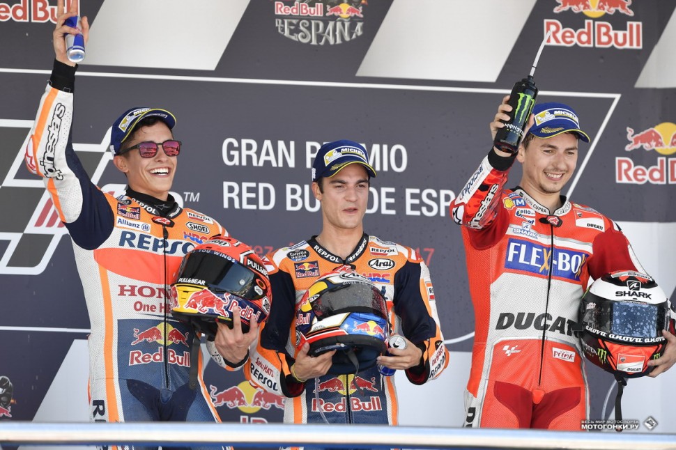 MotoGP: SpanishGP - Подиум Гран-При Испании 2017: Педроса, Маркес и Лоренцо