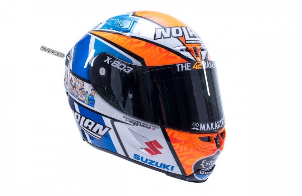 Шлемы пилотов MotoGP 2018: Алекс Ринс, Suzuki Ecstar Team
