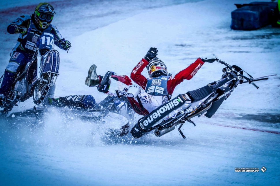 Францу Цорну тоже не повезло в двух заездах - FIM Ice Speedway Gladiators 2019 - Round 1 - KAZ (Фото: Good-Shoot)