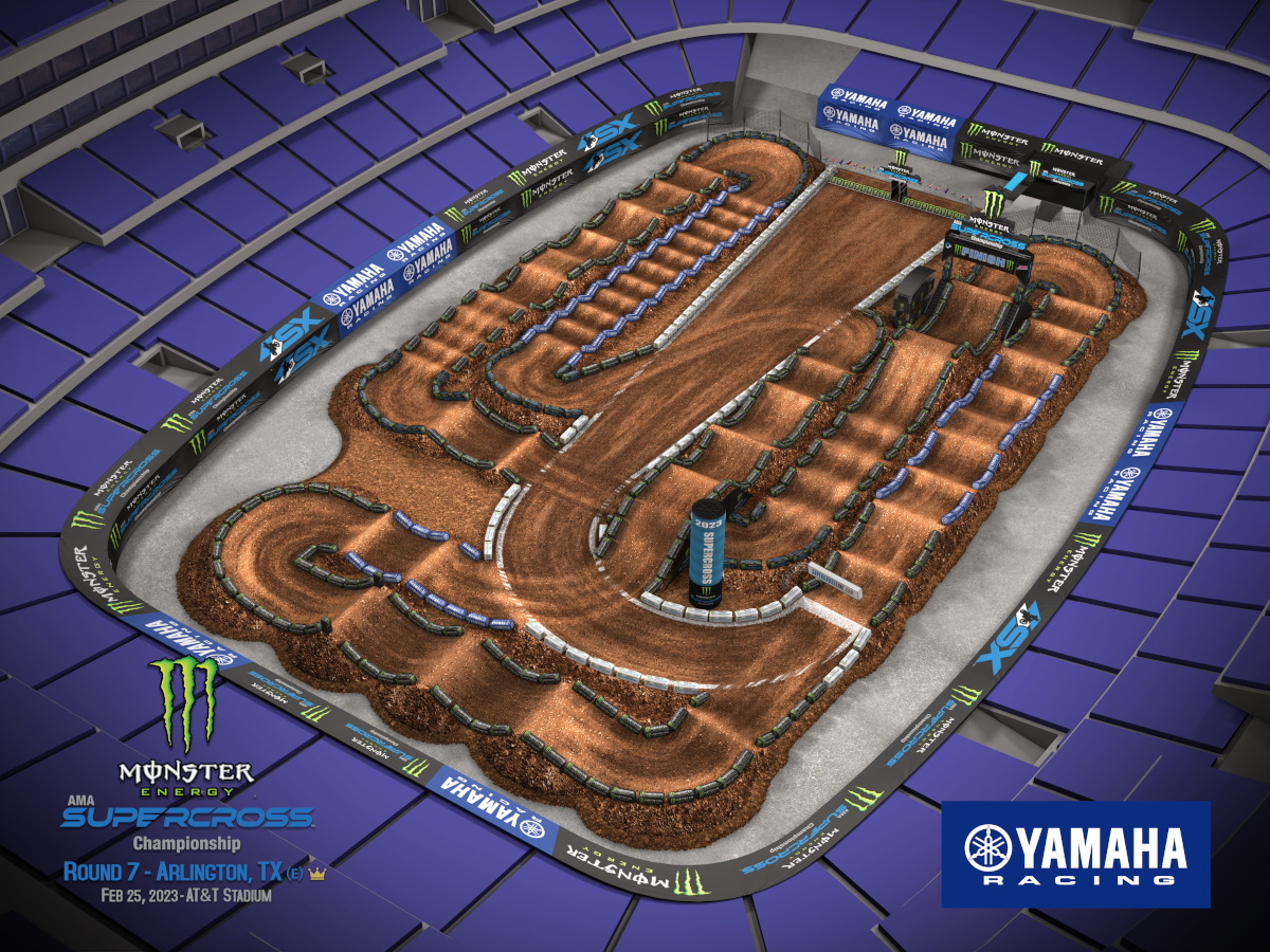 Все трассы AMA Supercross 2023 года: 7 этап, AT&T Stadium, Arlington