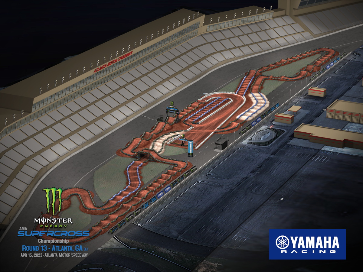 Все трассы AMA Supercross 2023 года: 13 этап, Atlanta Motor Speedway, Atlanta