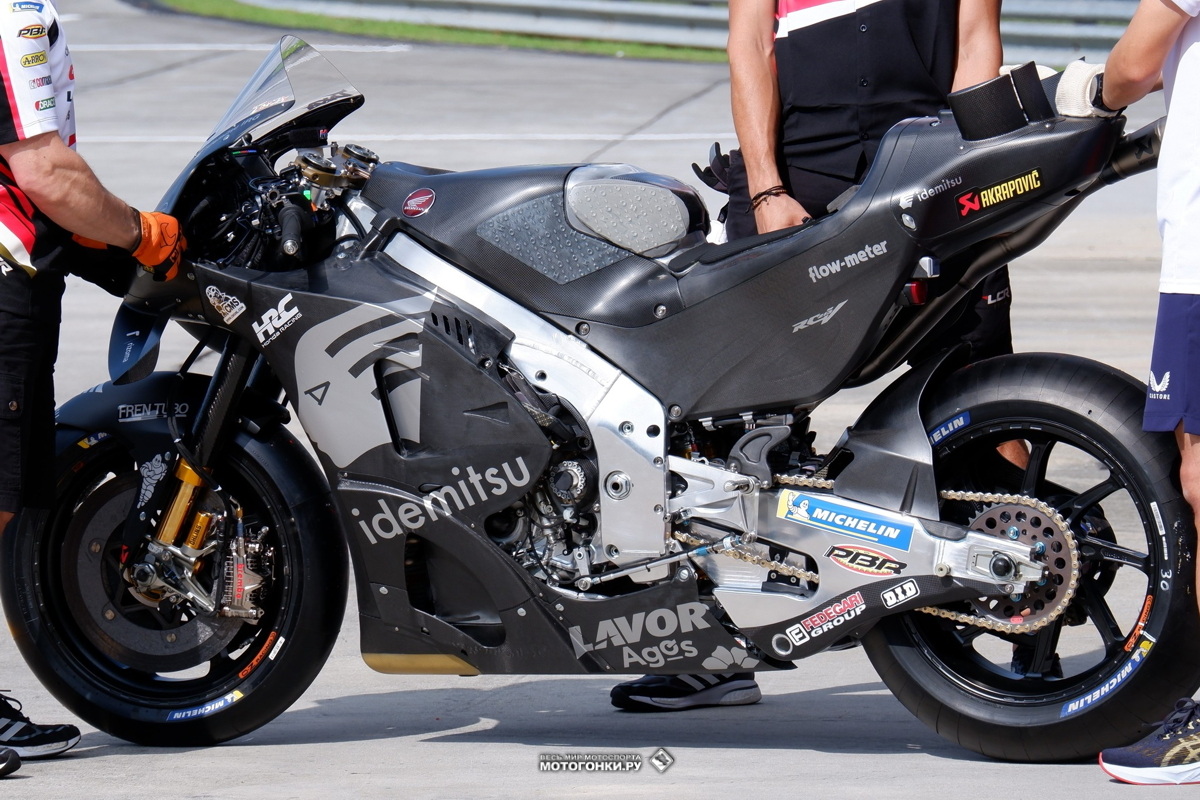 MotoGP-2023 - Эволюция и разработка Honda RC213V по ходу сезона: базовое шасси на тестах IRTA Sepang