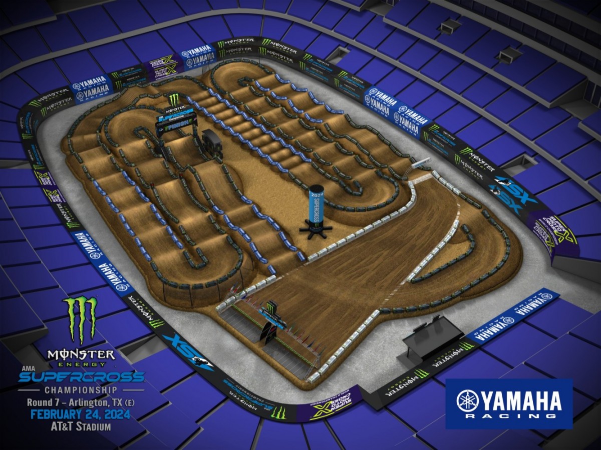 Трассы AMA Supercross 2024: 7 этап, Арлингтон, AT&T Stadium