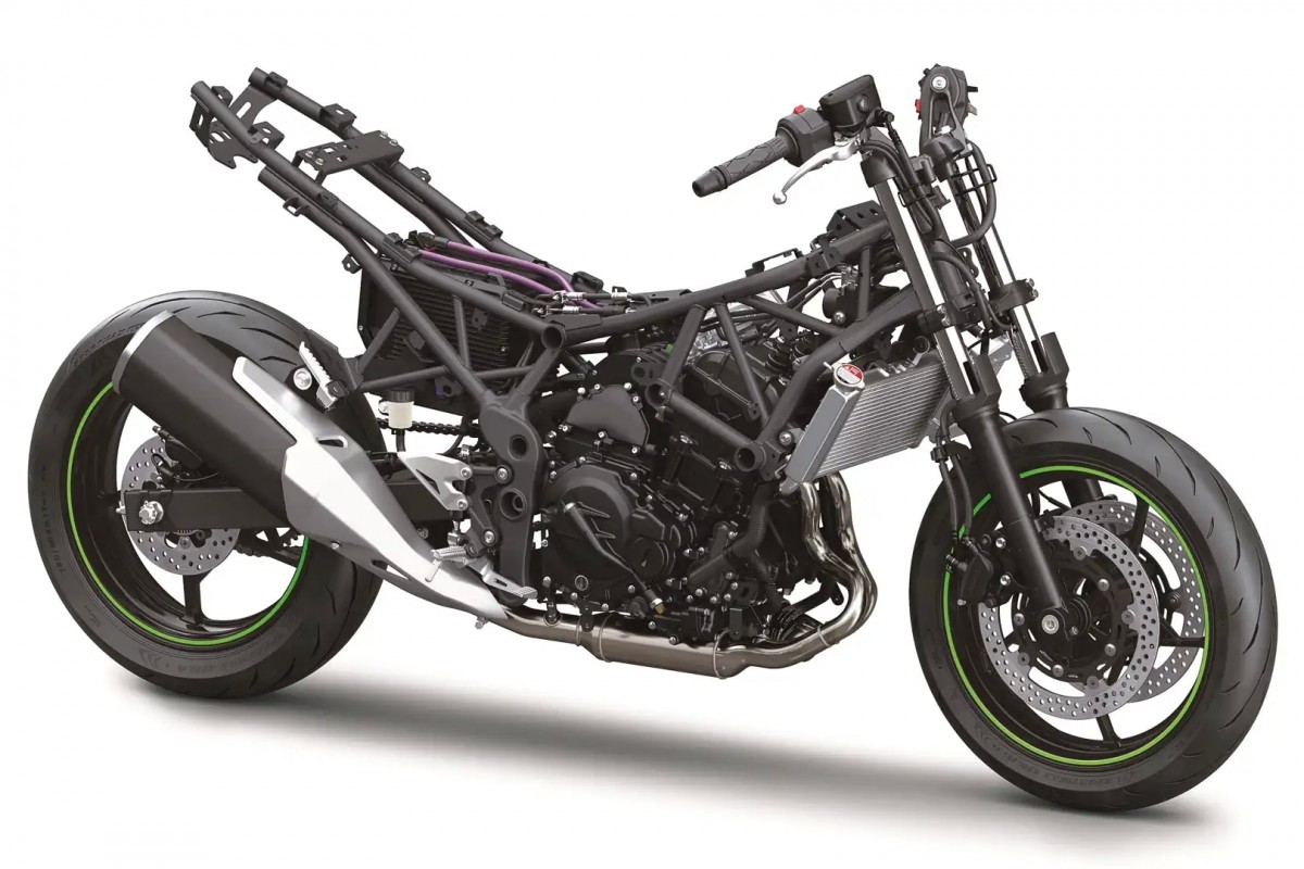 Шасси гибридного мотоцикла Kawasaki 7 Hybrid