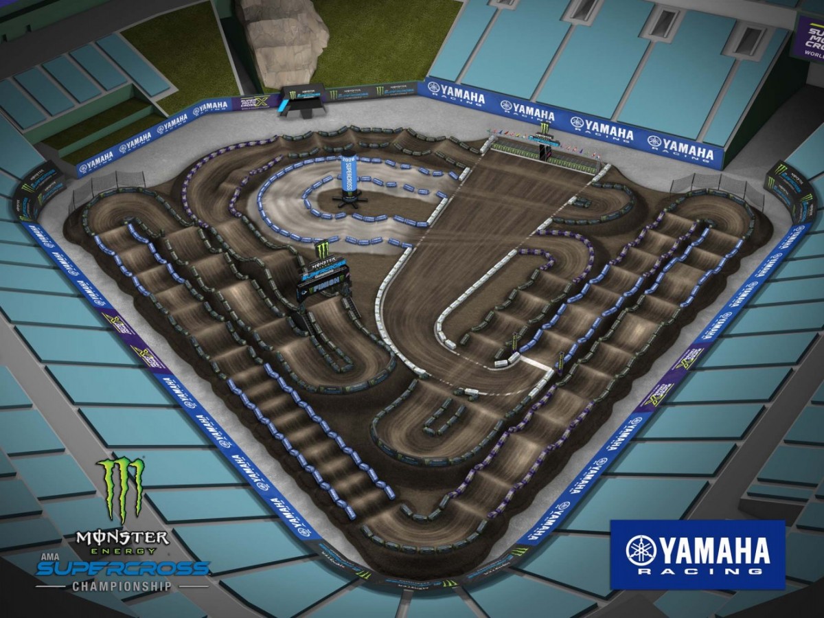 Все трассы AMA Supercross 2026: 3 этап, Anaheim-2