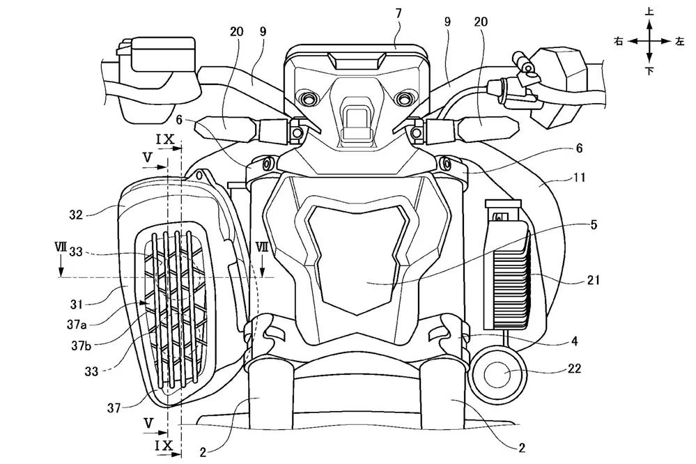 Патентные схемы Honda V3R 900 E-Compressor
