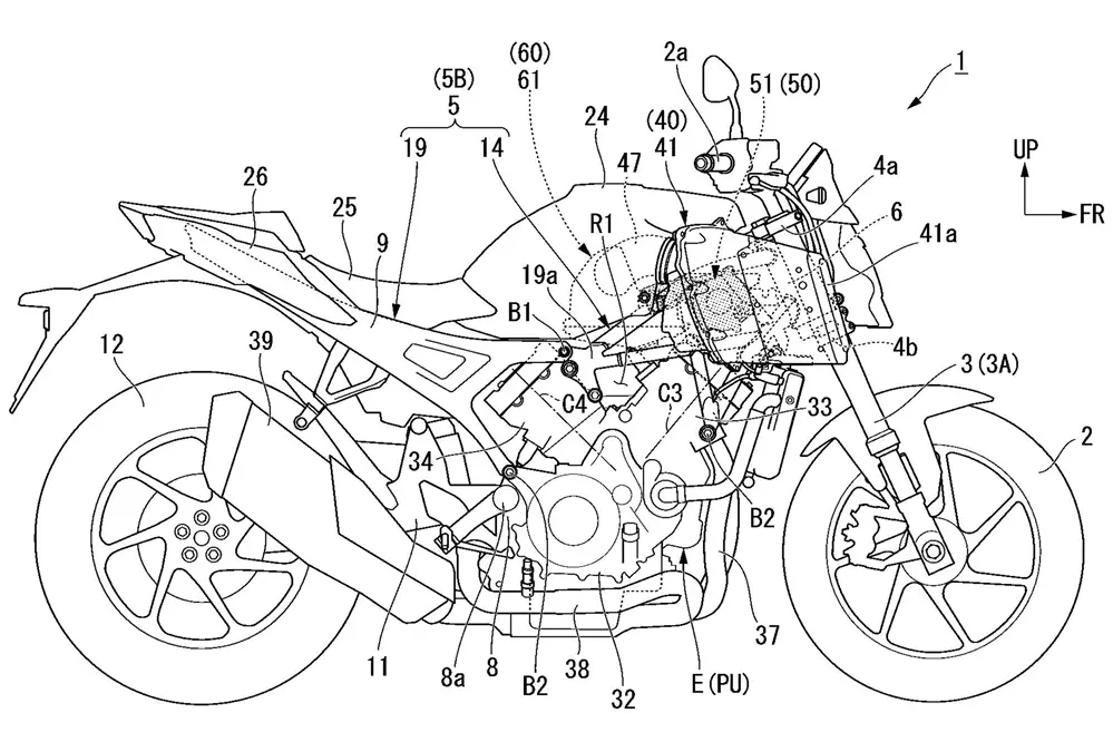 Патентные схемы Honda V3R 900 E-Compressor