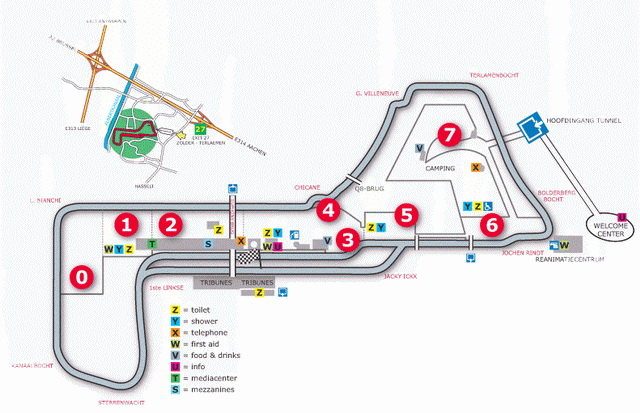 Схема гоночного трека Circuit Zolder