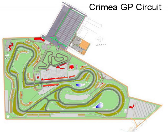 Схема большого кольца и картодрома Crimea GP Circuit