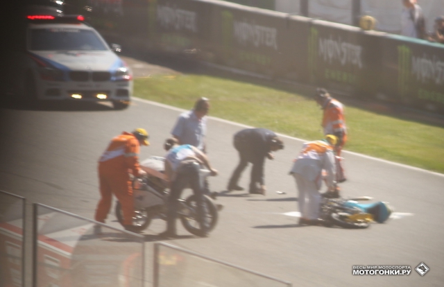 Загоревшийся KTM Юрченко быстро потушили, но мотоцикл при аварии был уничтожен