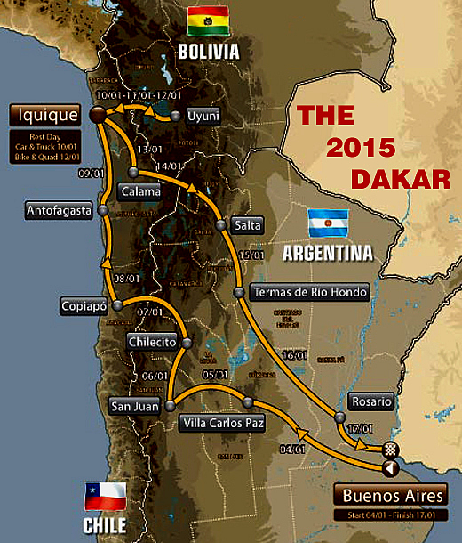 Карта ралли-марафона ДАКАР-2015
