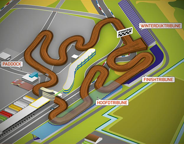 Схема искусственной трассы TT Assen Circuit для MXGP - уложена прямо на асфальт исторического Dutch TT Circuit