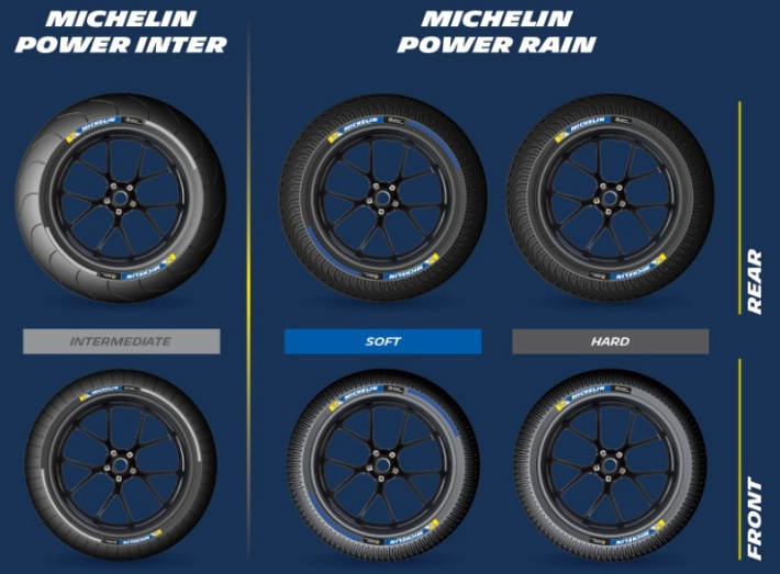 Цветовые коды покрышек - Intermediate и wet/rain Michelin MotoGP в 2016 году